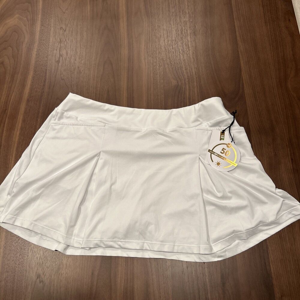 NWT Tail White Label Women's 15” Pleated Golf Skort, Chalk Large
